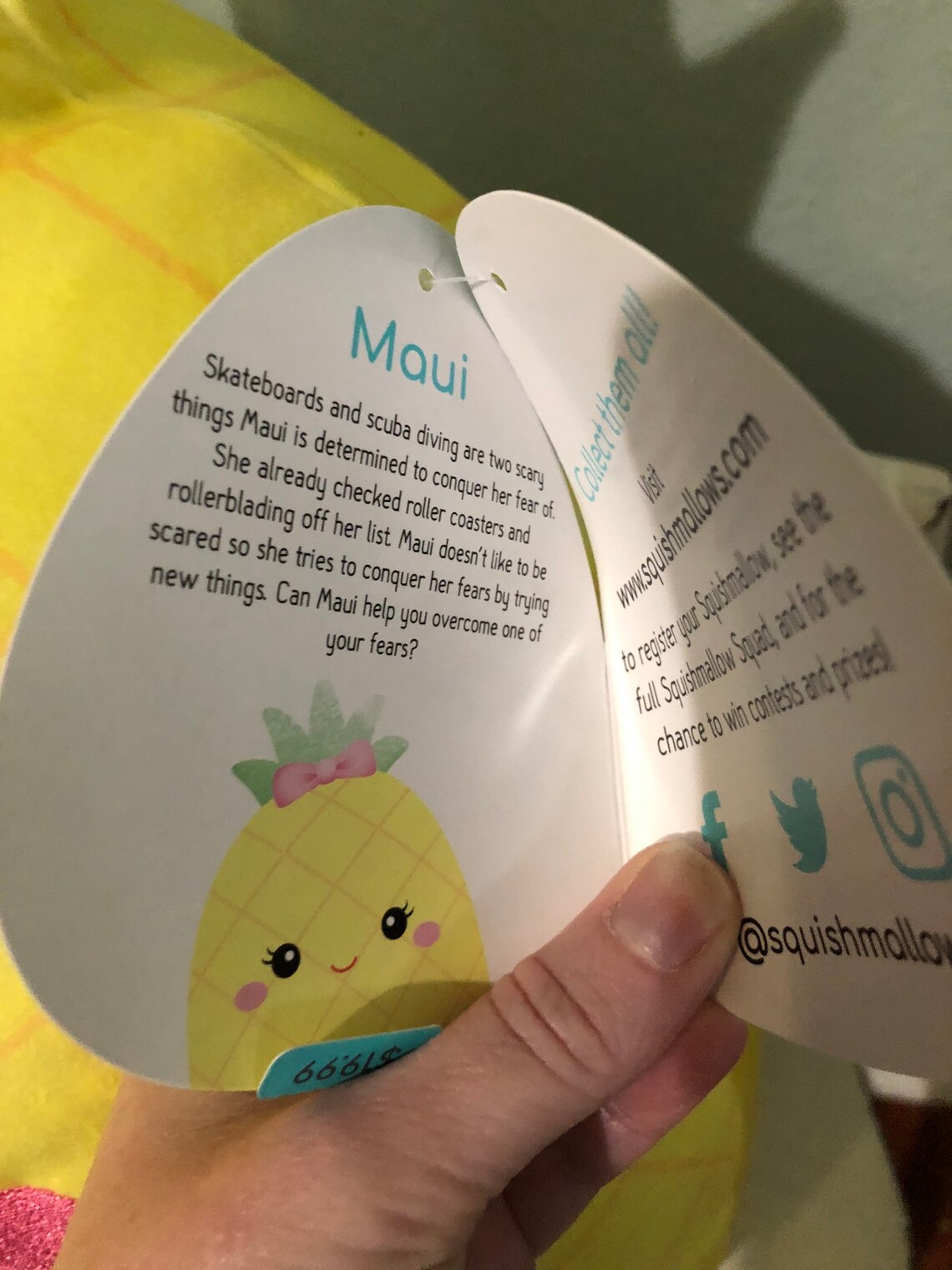 pineapple squishmallow tag