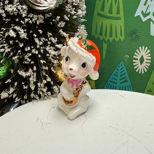 vintage Napco mini musical reindeer Christmas figurine.