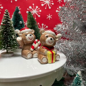 Vintage Japan Christmas teddy bear salt and pepper shakers