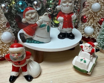 Vintage Santa Christmas figurine collection, lot of 4