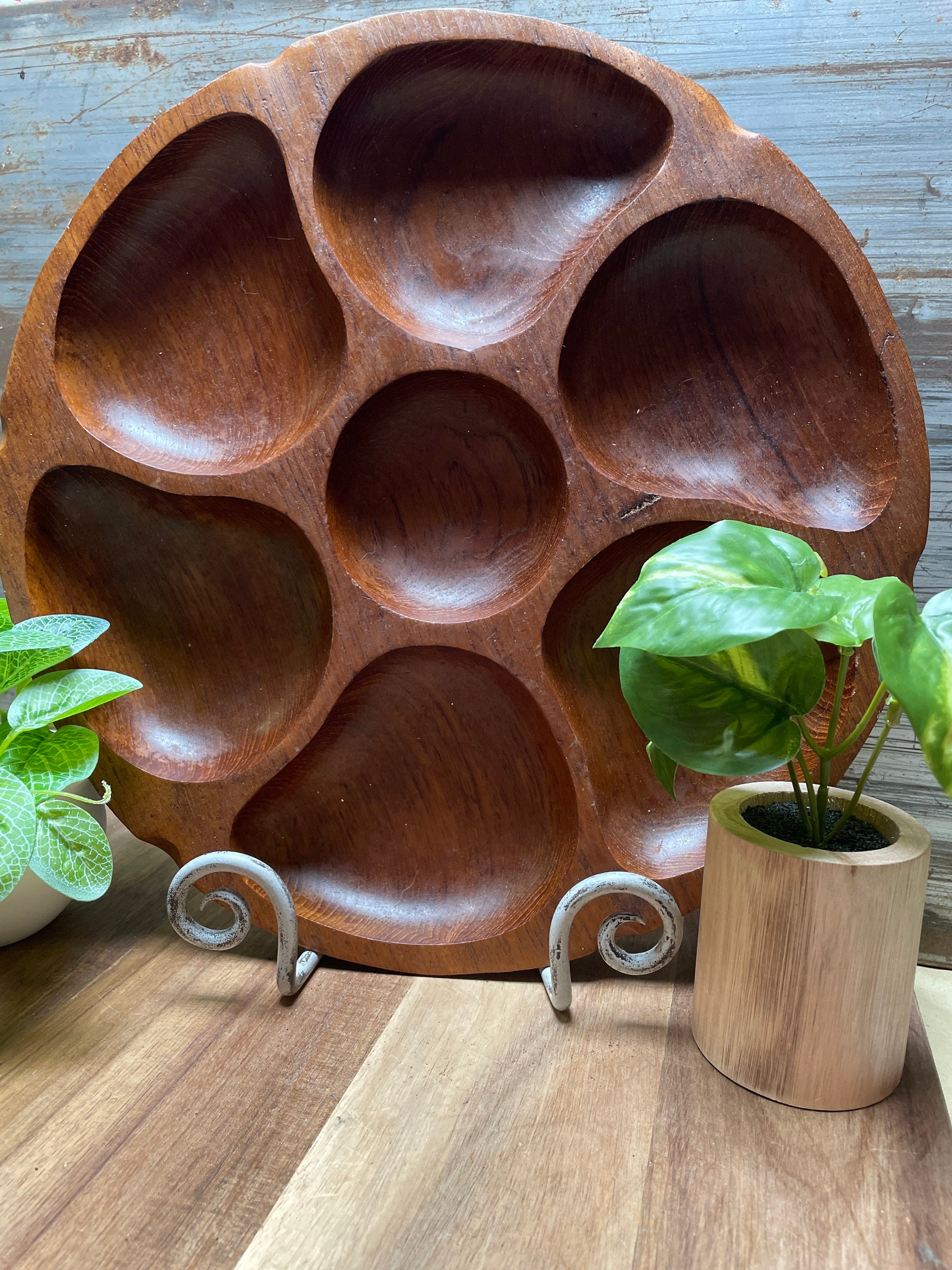 Trays & Platters Snack Sets Vintage Goodwood Thailand genuine teak lazy