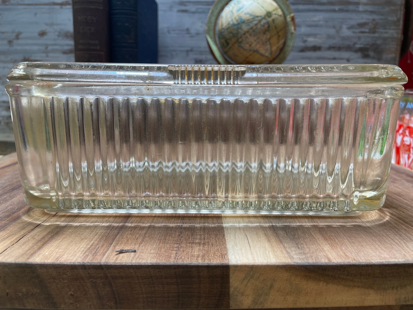 Vintage clear glass refrigerator leftover container | Etsy