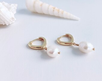 Pearl drop Earrings  gold filled earring  AA Quality Baroque pearl earring  Pearl Bridesmaid Gift  Pearl Earrings  Minimalistic