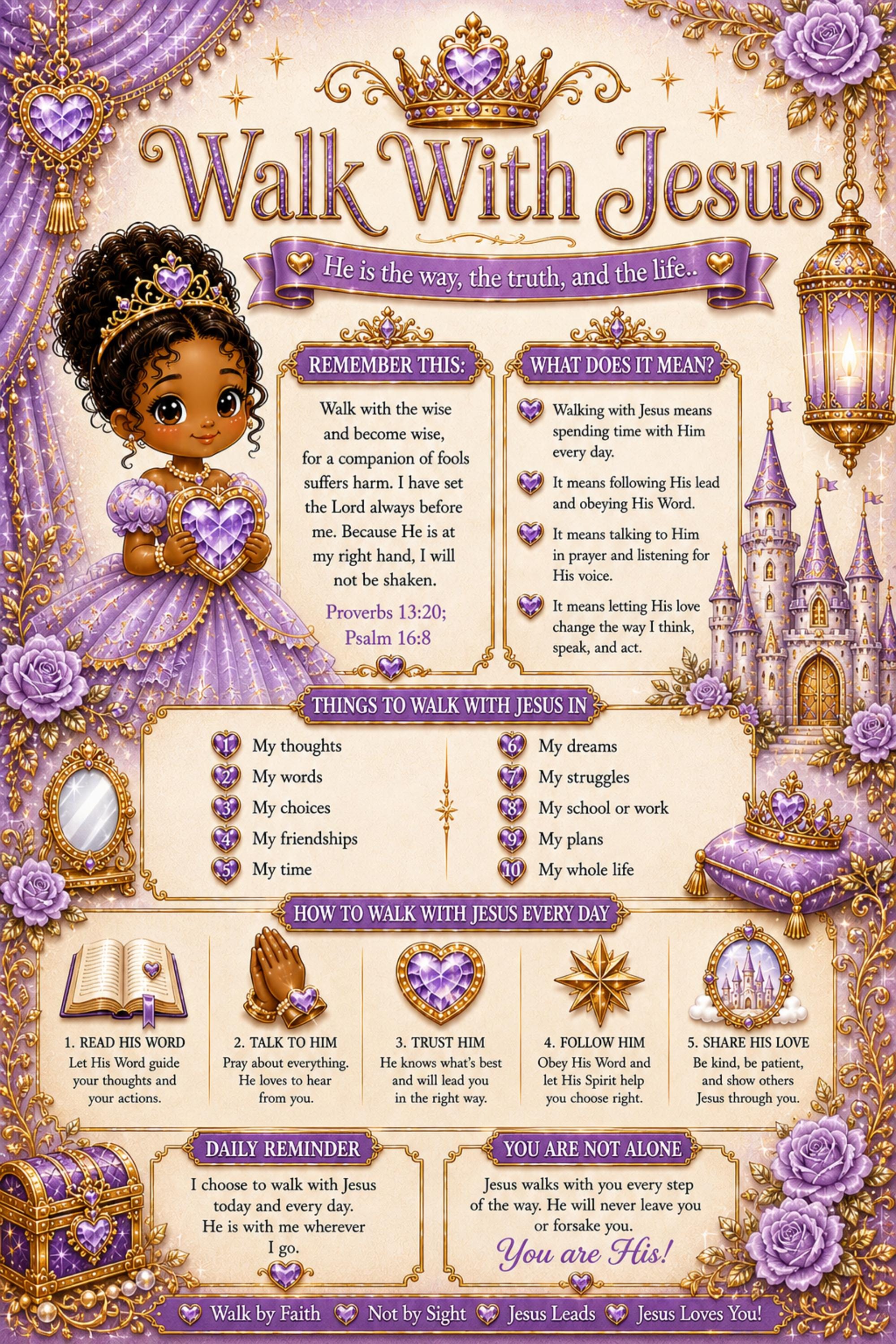 Christian Princess Printable Bundle for Girls | Bible Verse Wall Art ...