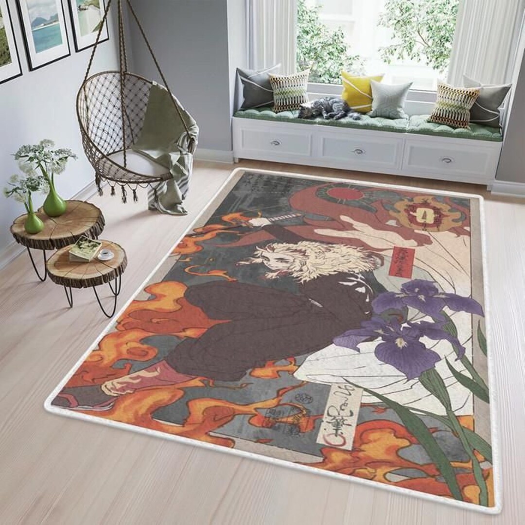 Rengoku Kyojuro Anime Kimetsu No Yaiba Gift Lover Area Rug - Etsy