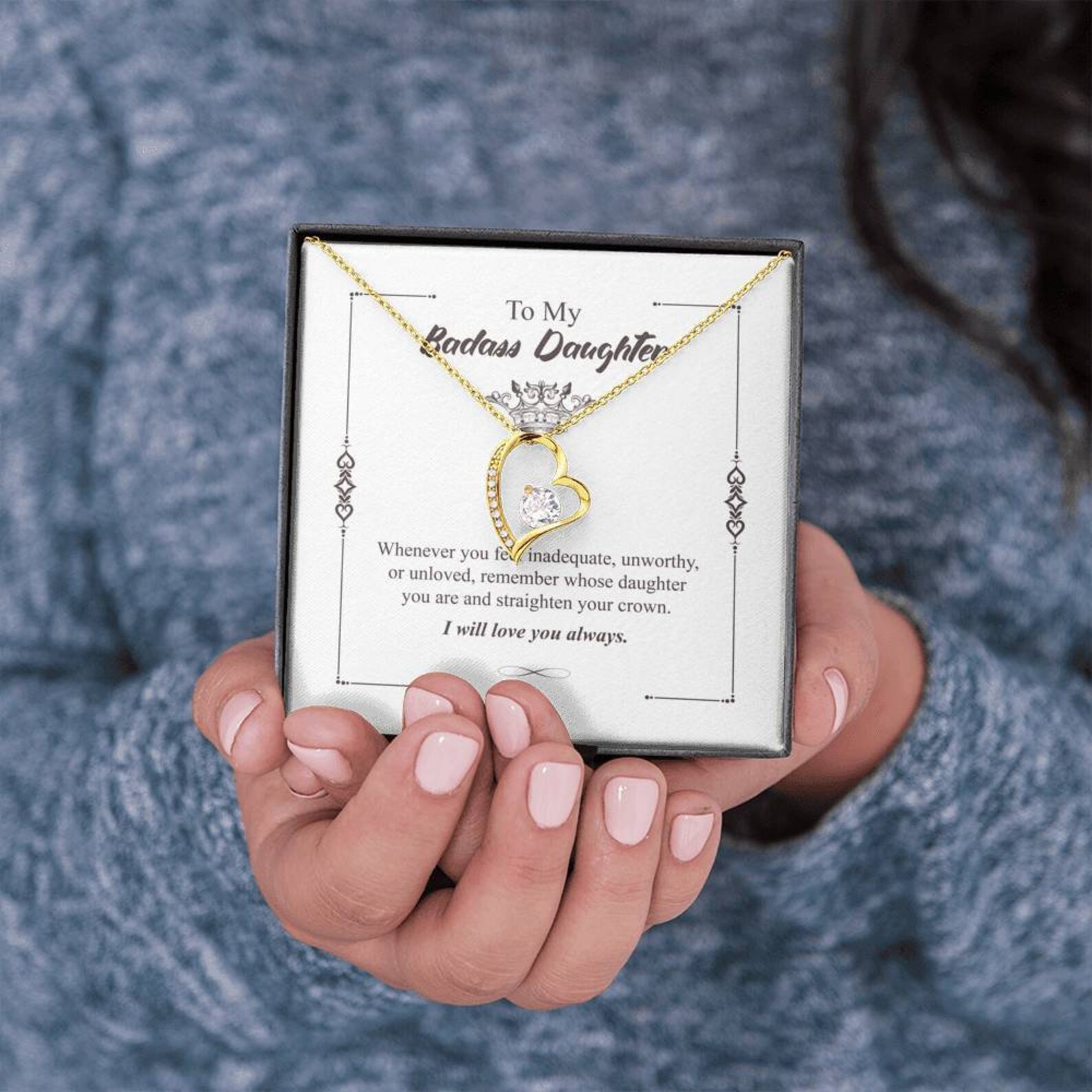 Geschenk für Tochter Halskette zu meiner Badass Tochter Etsy