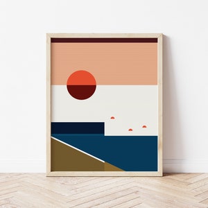 Kite Surf - Collezione Coastlines, Stampe Grafiche, Paesaggio Astratto, Costa Brava, Galleria Arte Murale