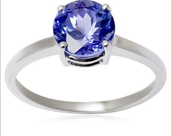 Tanzanite Gemstone Solid 925 Silver Rings Handmade Boho Promise Wedding Birthday Gift Jewelry Minimalist Dainty Women's Ring Gift For Her