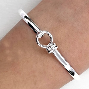 Solid 925 Sterling Silver Men&#39;s Bangle Handmade Jewelry Birthday Gift Minimalist Plain Silver Bangle Antique Silver bangle Gift For Her