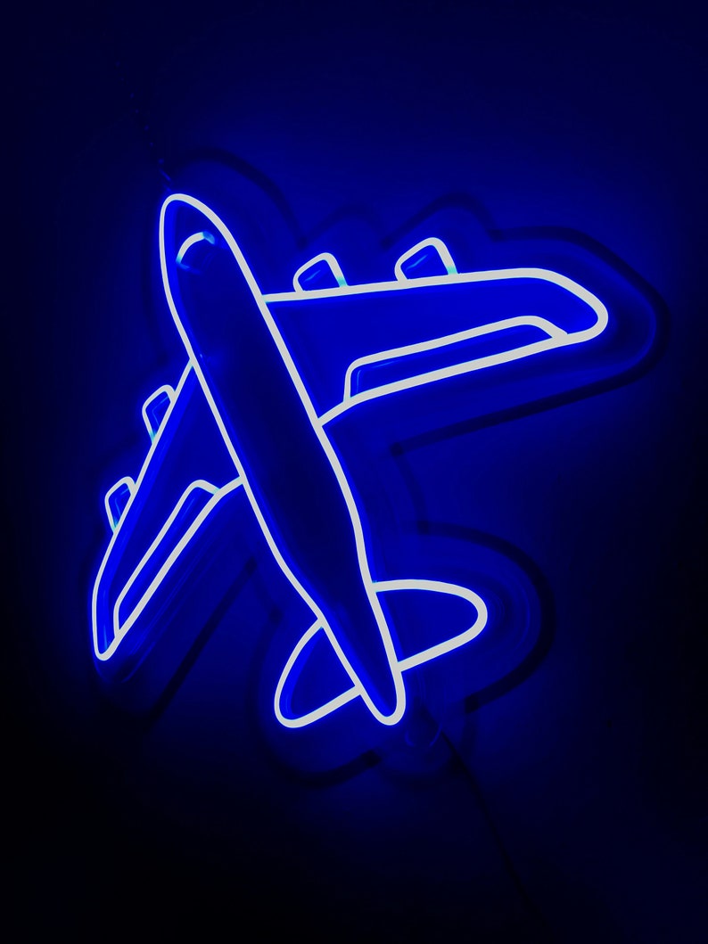 Airplane Neon Sign Neon Sign Bedroom Plane Led Sign Etsy