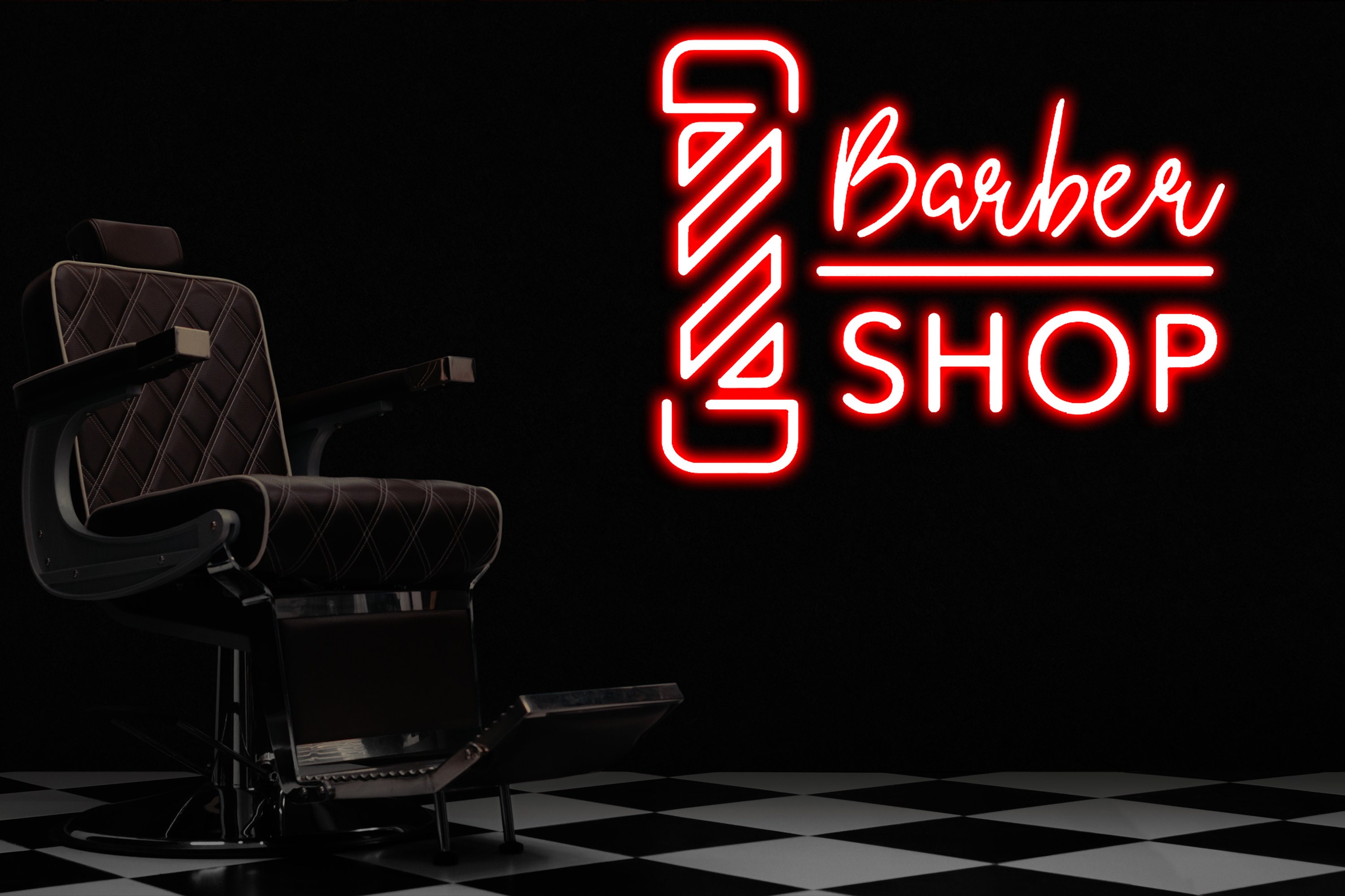 Barber Shop LED Neon Sign Barber Shop LED Light Sign Etsy