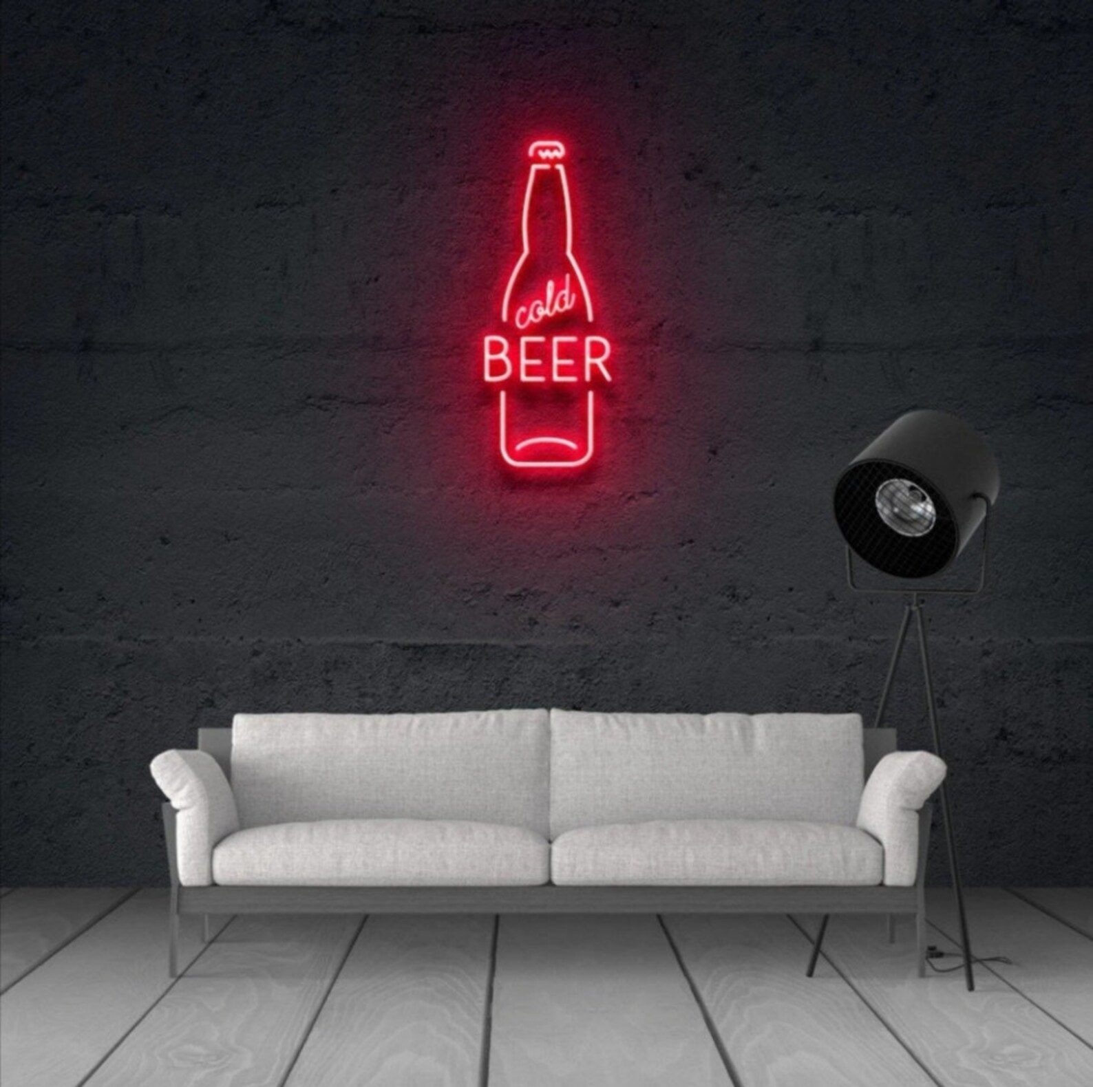 Beer Neon Sign Beer Bottle Neon Sign Beer Bar Sign Etsy