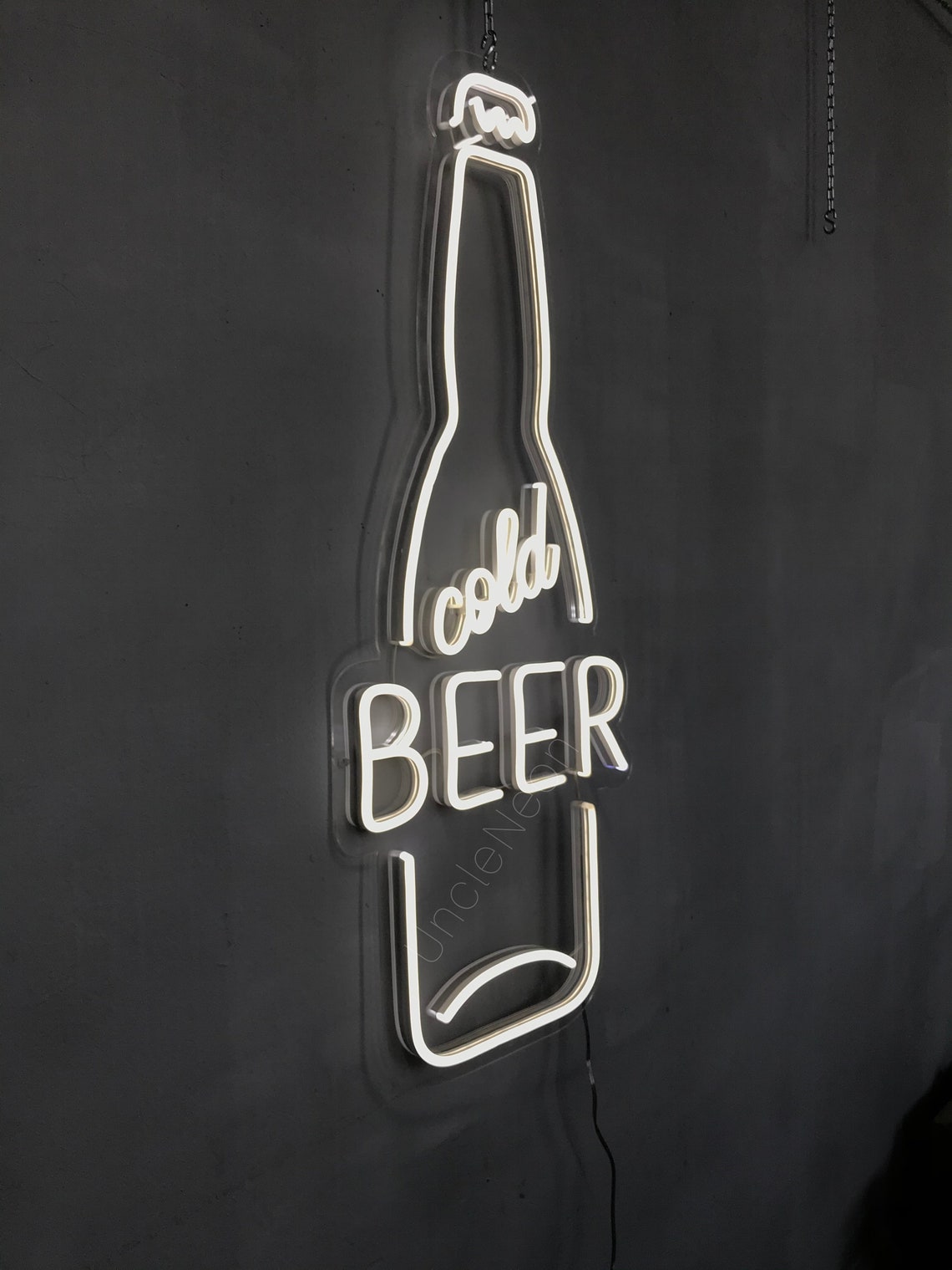 Beer LED Neon Sign Beer Bottle Neon Sign Cold Beer Sign Etsy