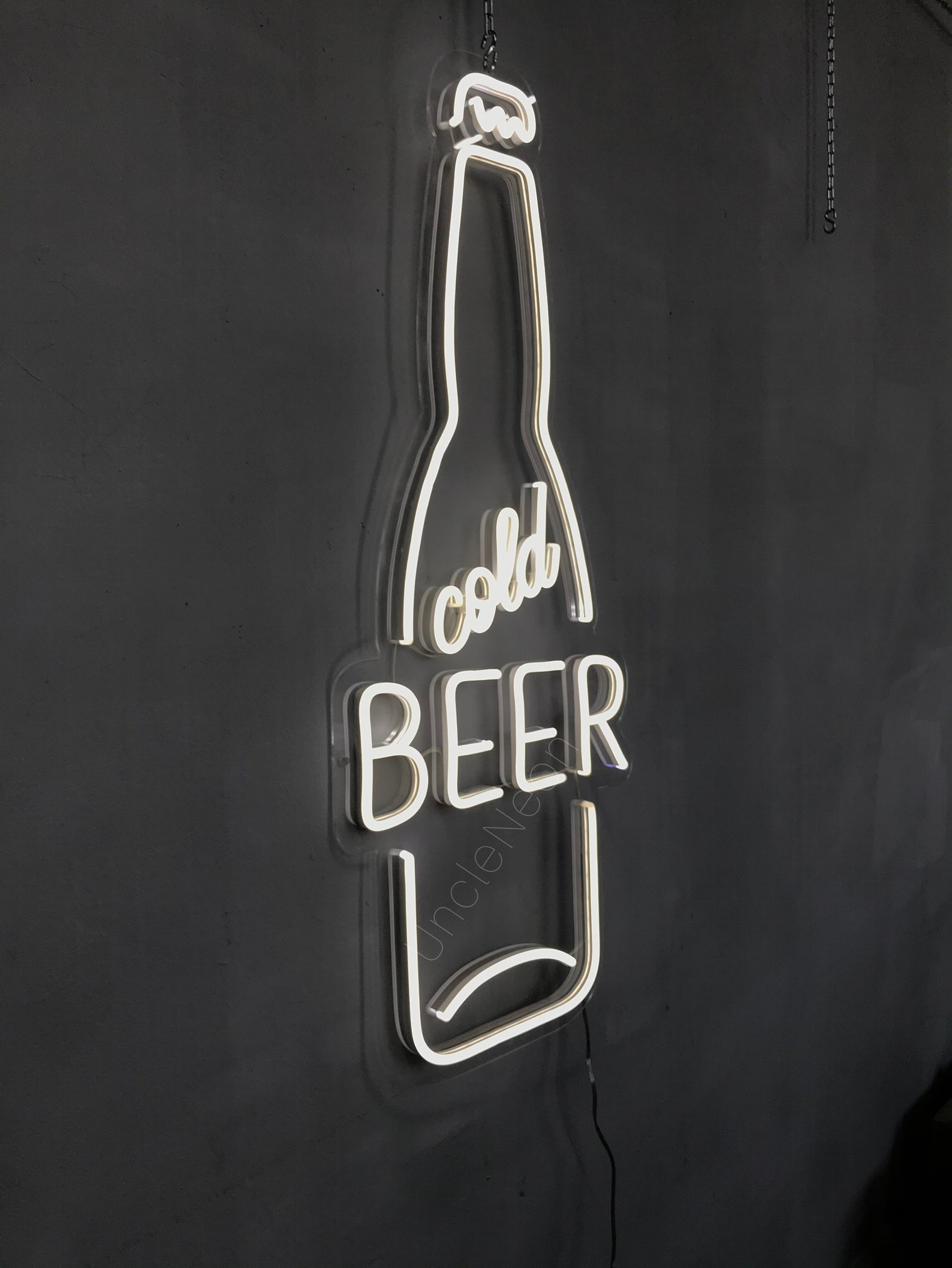 Beer LED Neon Sign Beer Bottle Neon Sign Cold Beer Sign Etsy