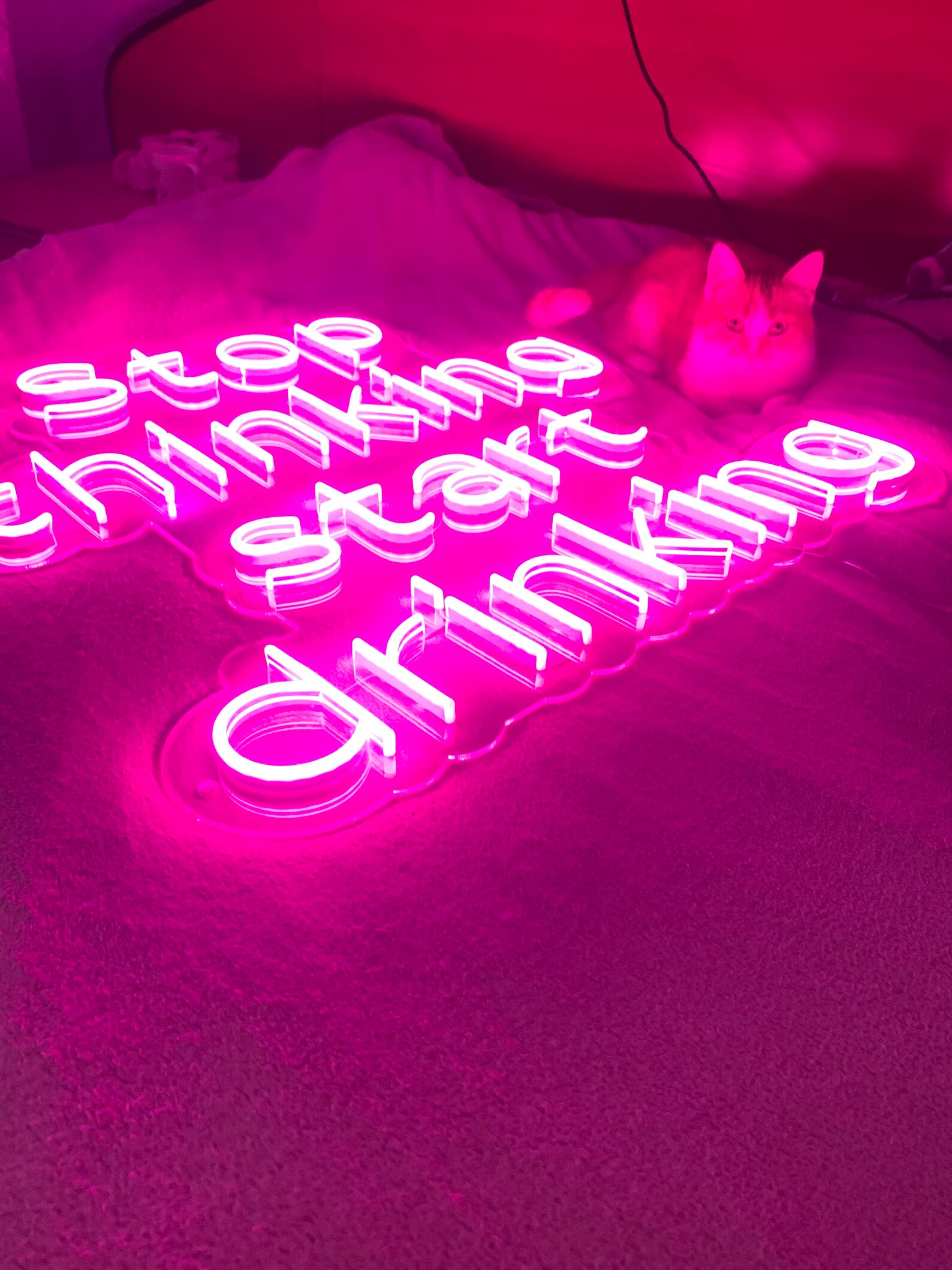 Stop Thinking Start Drinking Neon Sign Custom Neon Sign | Etsy