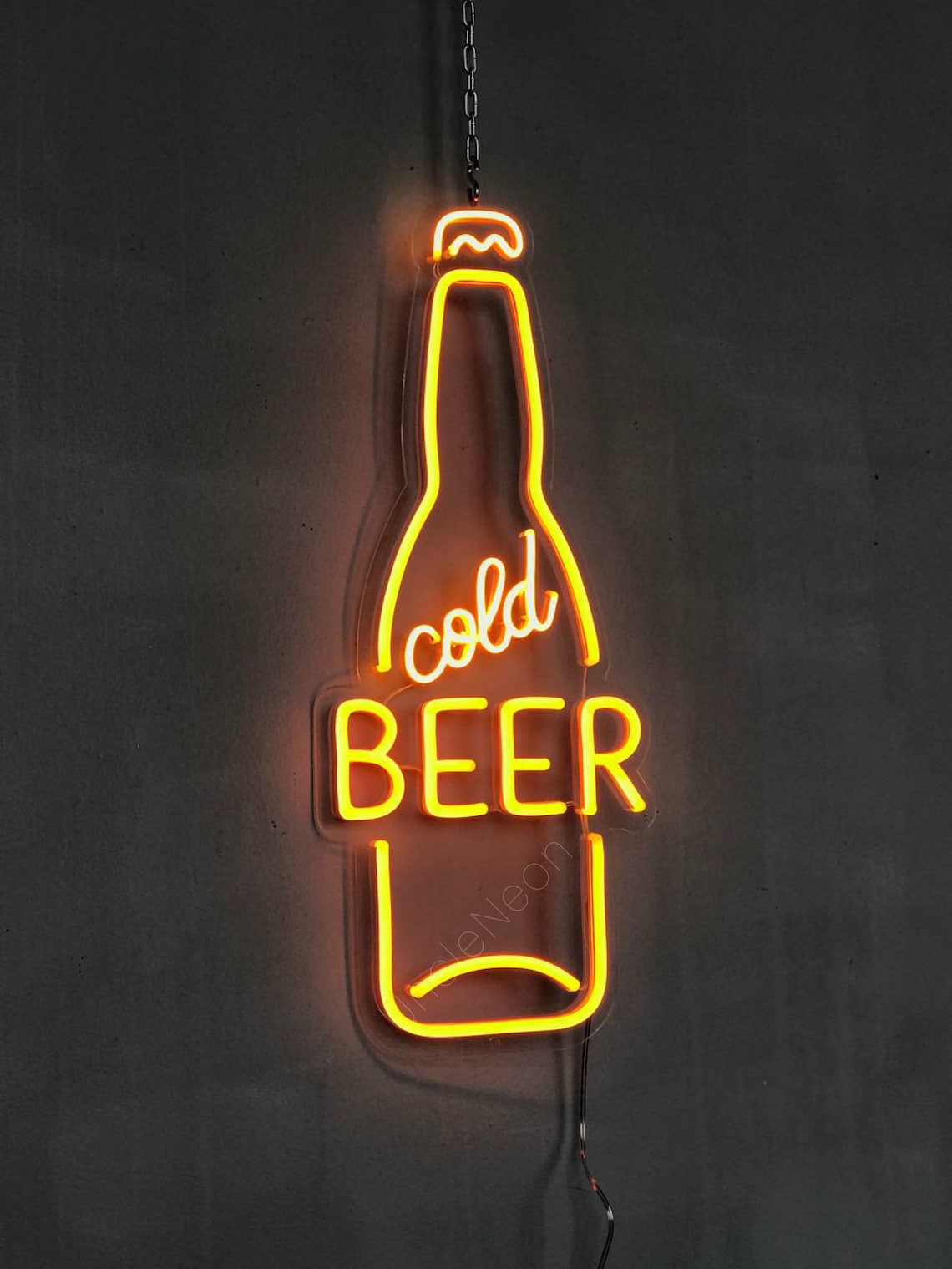 Beer LED Neon Sign Beer Bottle Neon Sign Cold Beer Sign Etsy