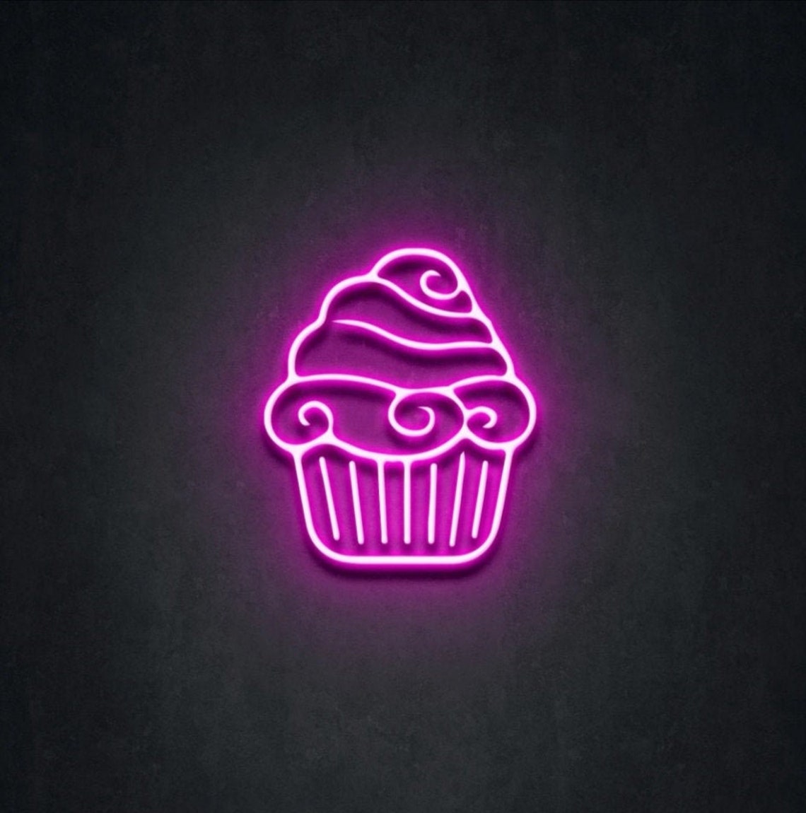Cupcake LED Neon Sign Food Neon Light Light Up Cupcake Etsy
