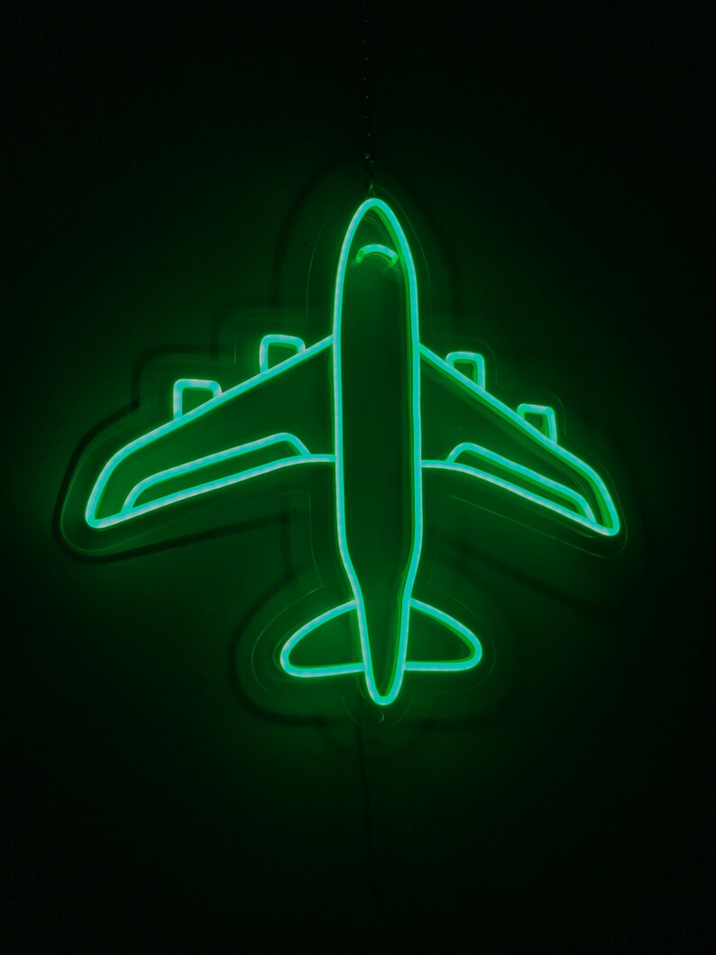 Airplane Neon Sign Neon Sign Bedroom Plane Led Sign Etsy