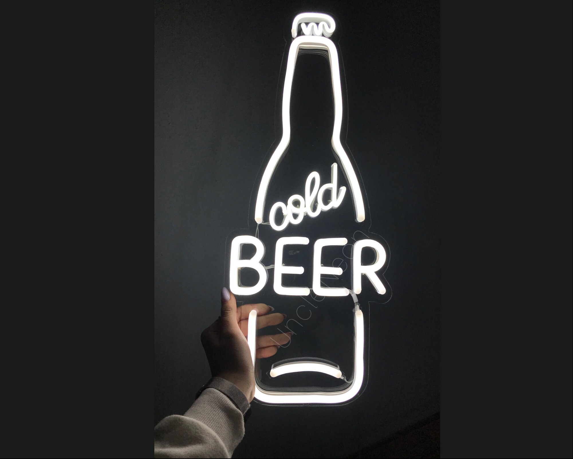 Beer LED Neon Sign Beer Bottle Neon Sign Cold Beer Sign Etsy