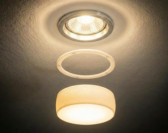 Universal Pot Light Diffuser with Adhesive Backed Magnetic Mounting Ring