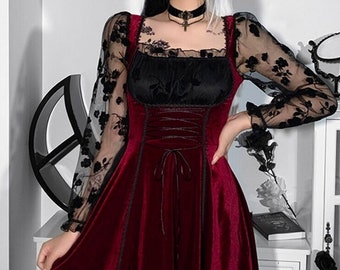 red gothic dress