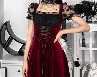 red gothic dress