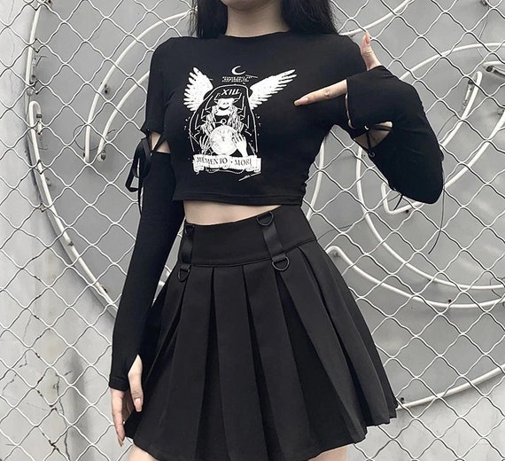 Witch Printed Black Bodycon Top 