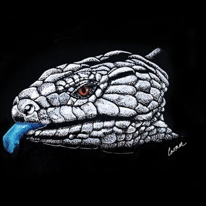 Jada the Blue Tongue Skink, Wall Art, Digital Download Wall Print, Wall Decor, Printable Wall Art,Painting Black and White, Lizard Wall Art