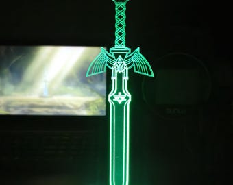 Legend of Zelda Link Master Sword-inspirerad RGB LED-lampa som kan ställas in i olika positioner - USB/batteridriven