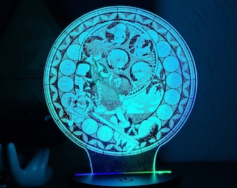 Kingdom Hearts Stained Acrylic Design LED Light Multicolor With Controller USB or Batteries