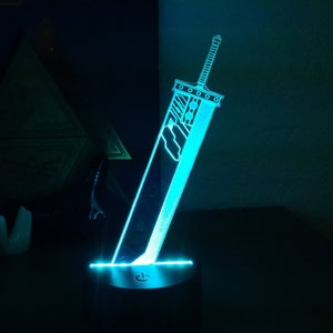 Final Fantasy Buster Sword Inspired RGB LED Light Change to different positions - USB or Battery Powered