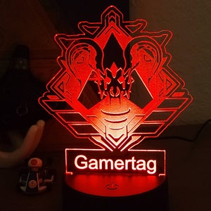 Personalized Apex Legends Predator Inspired LED Light - USB or Battery Powered