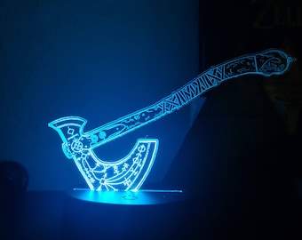 God of War Inspired Axe RGB LED Light set to different positions - USB/Battery Powered