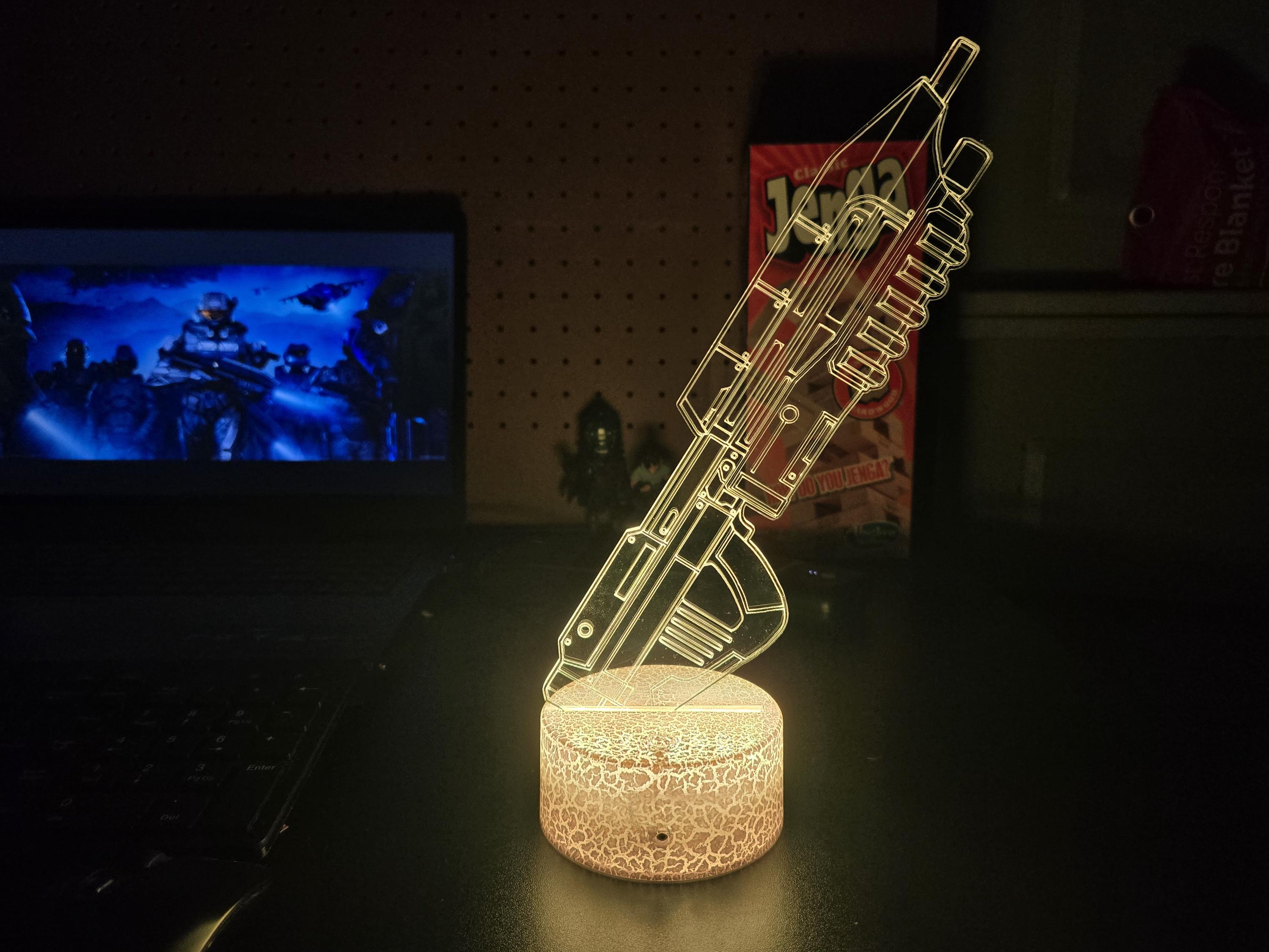 Halo Rifle Led Halo Assault Rifle Inspired RGB LED Light Change to Different Positions ...
