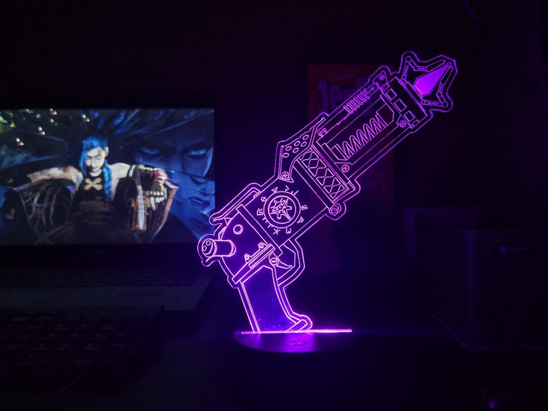 Arcane Jinx Gun Inspired RGB LED Light Change to Different Positions ...