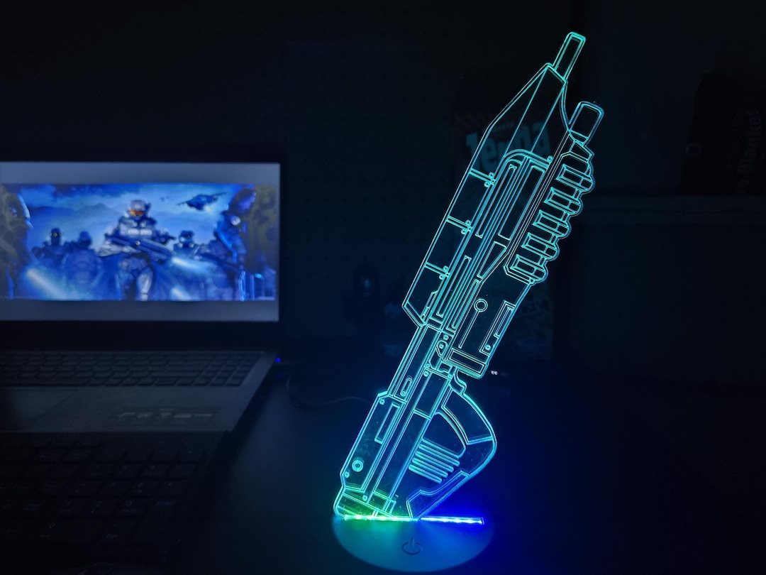 Rgb Rirle Halo Assault Rifle Inspired RGB LED Light Change to Different Positions ...