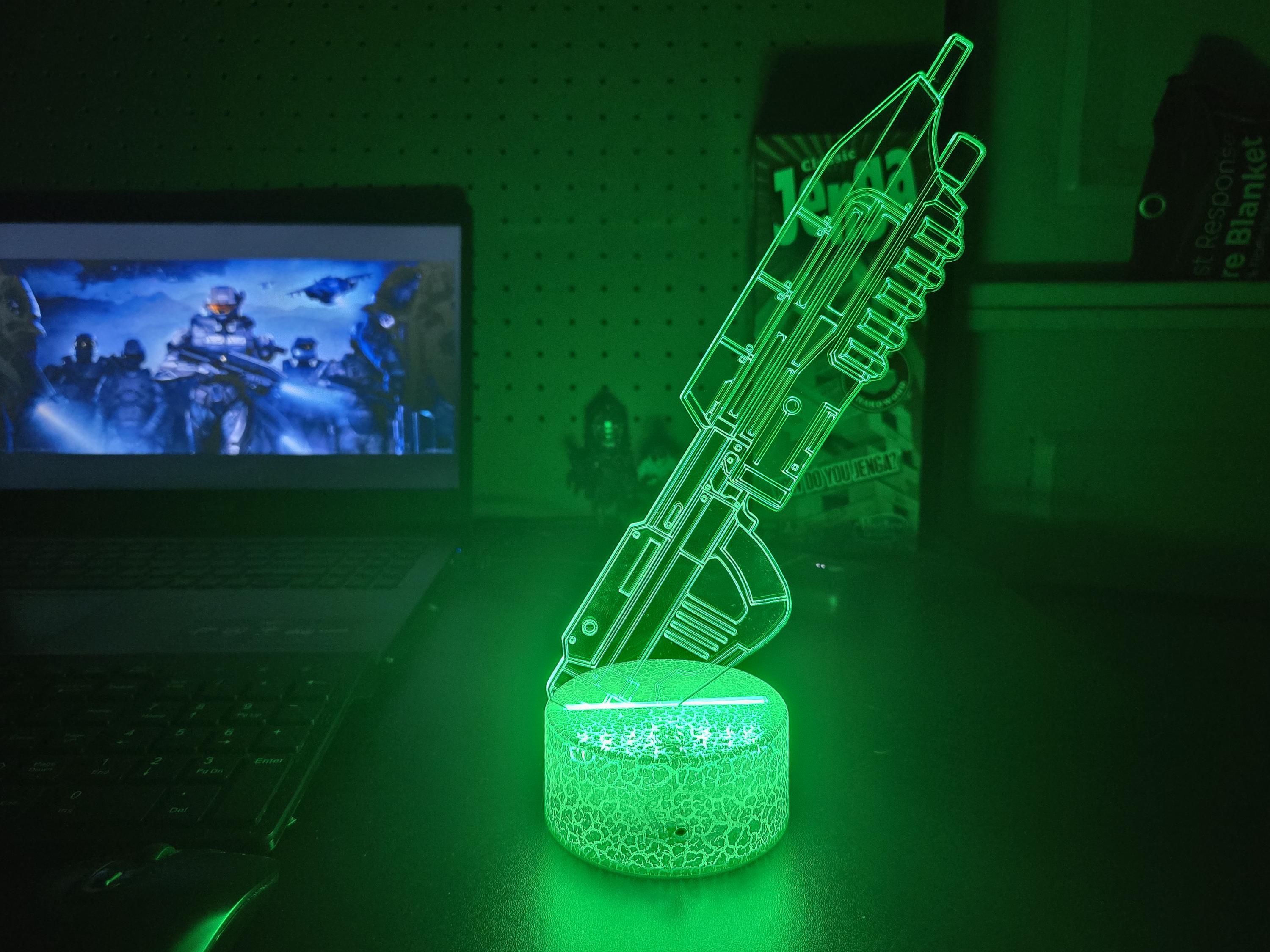Halo Rifle Led Halo Assault Rifle Inspired RGB LED Light Change to Different Positions ...