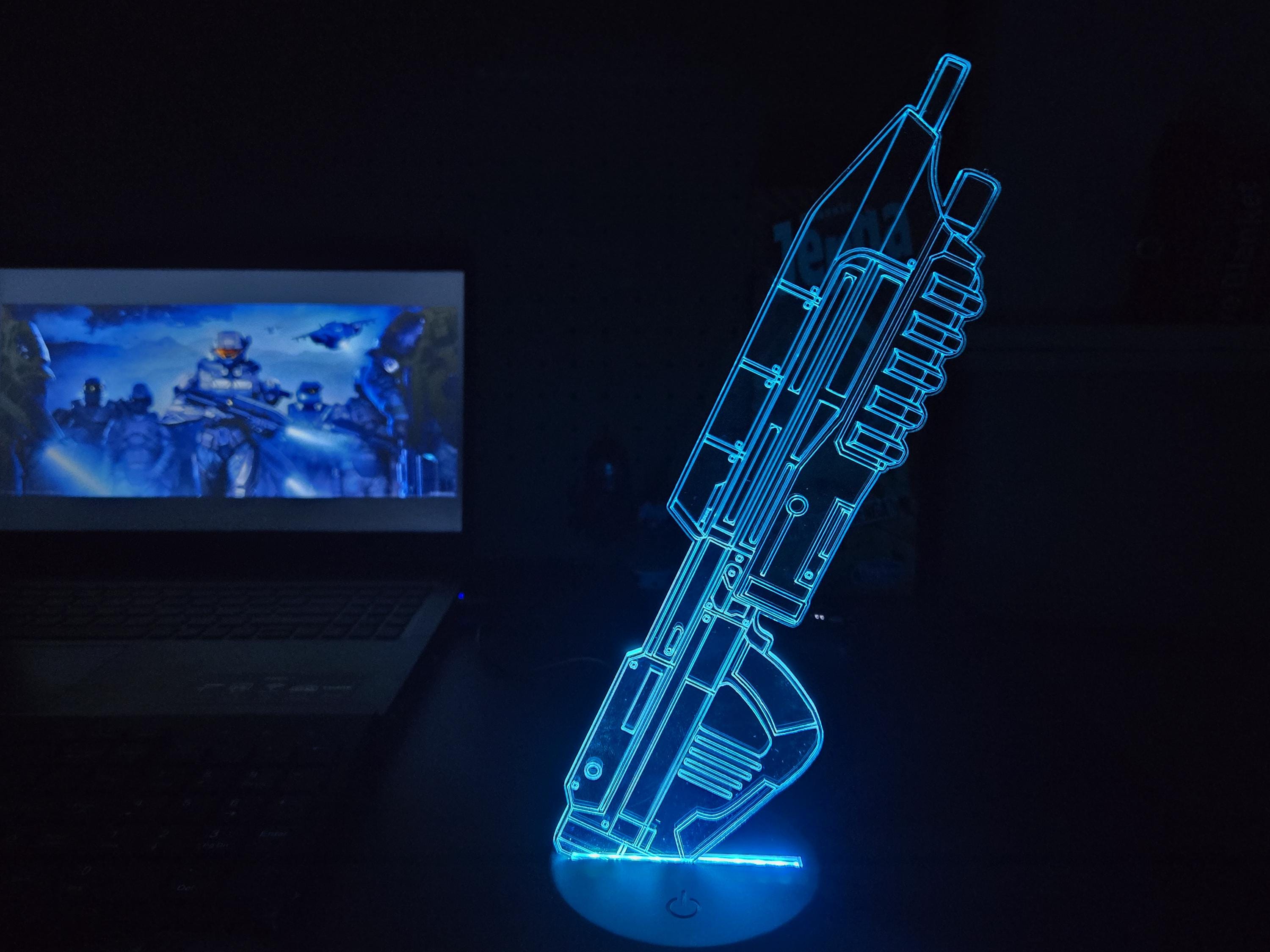 Halo Rifle Led Halo Assault Rifle Inspired RGB LED Light Change to Different Positions ...