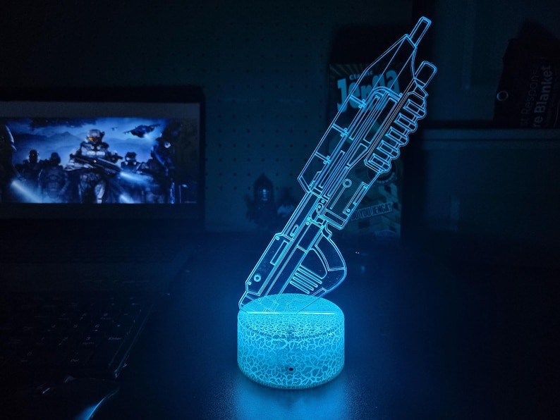 Halo Rifle Led Halo Assault Rifle Inspired RGB LED Light Change to Different Positions ...
