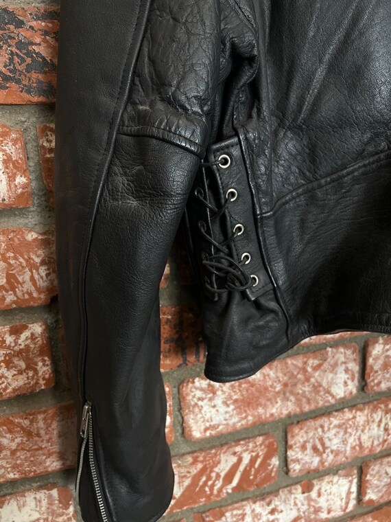 Vintage Black leather jacket - image 5