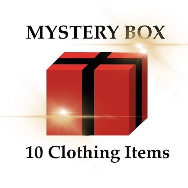 mystery bundle of 10 items of clothes! will be women’s clothes. multiple sizes. suprise box mystery box. resale. wholesale