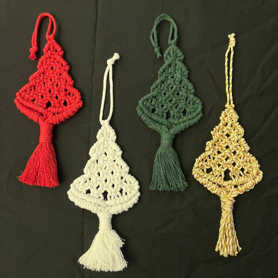 Macramé Christmas Trees, Christmas Ornaments. Large Christmas Tree