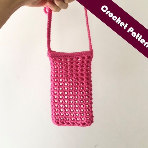 No-sew Mesh Phone Sling Pouch - Crochet Pattern