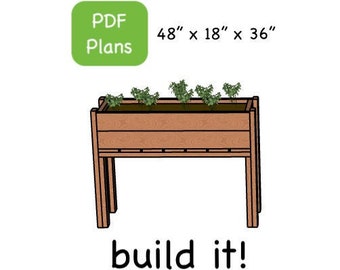 DIY Planter Box Download - PDF - Plans - Raised Planter Bed Plans - Elevated Garden Bed Design  - Wood Planter Instructions - Easy to Follow