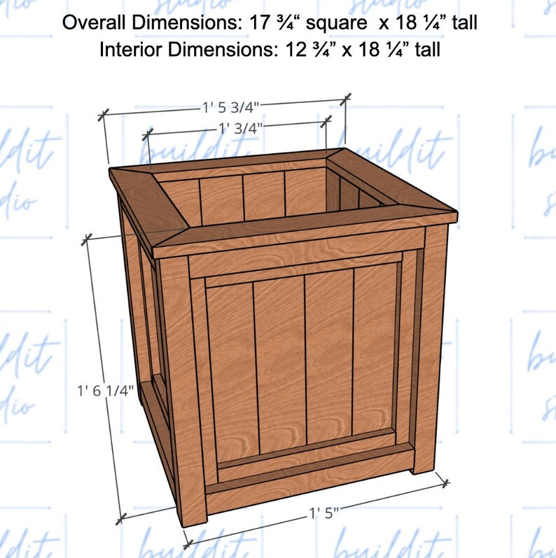 Large DIY Bucket Planter Plans, Planter Box Plans , Large Planter Plans ...