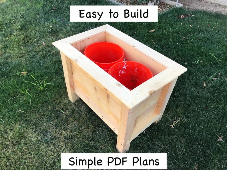 DIY Bucket Planter Bed Download PDF Raised Planter Box Etsy