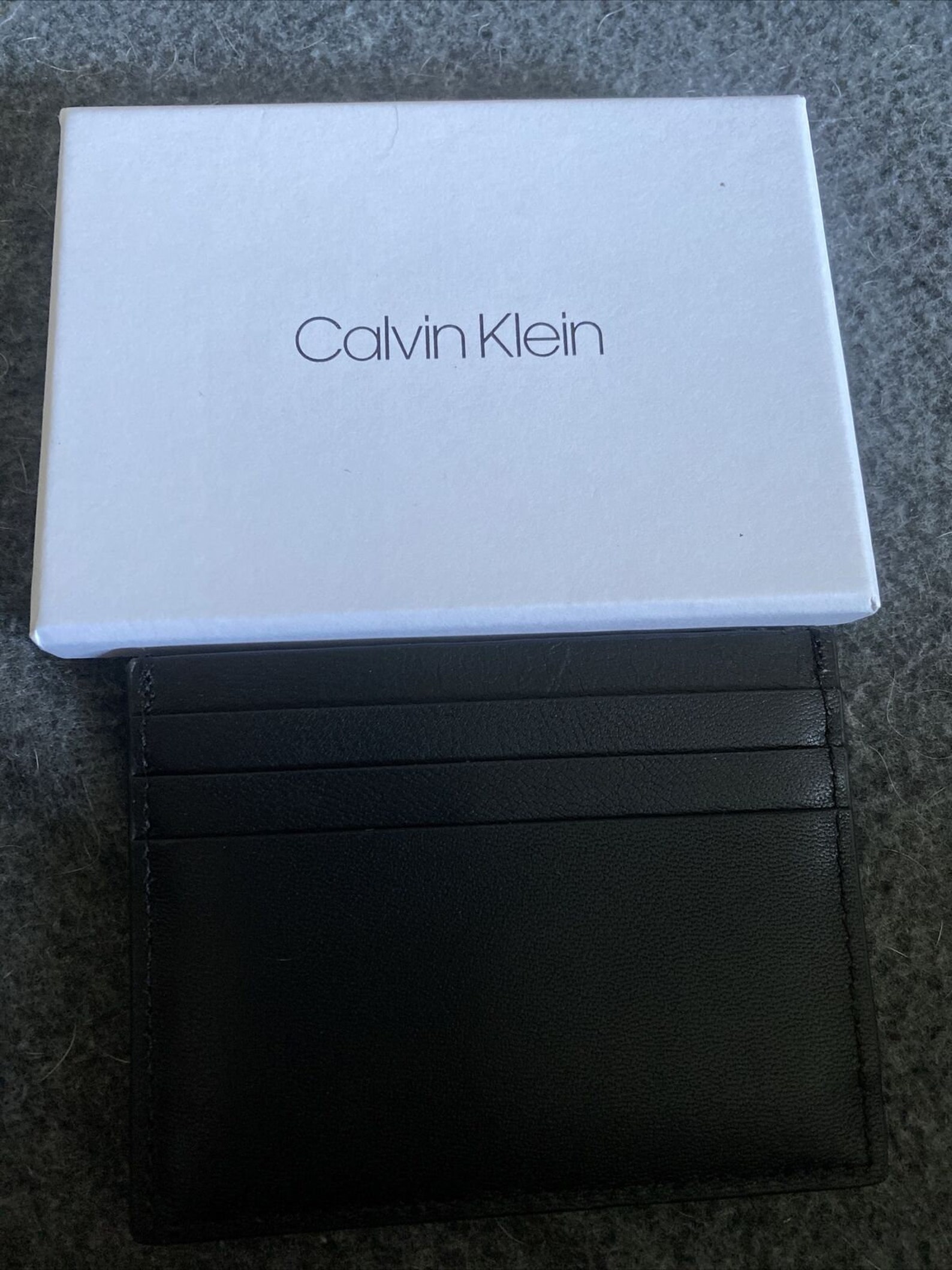 Calvin Klein Leather Card Holder Wallet Black NEW Etsy