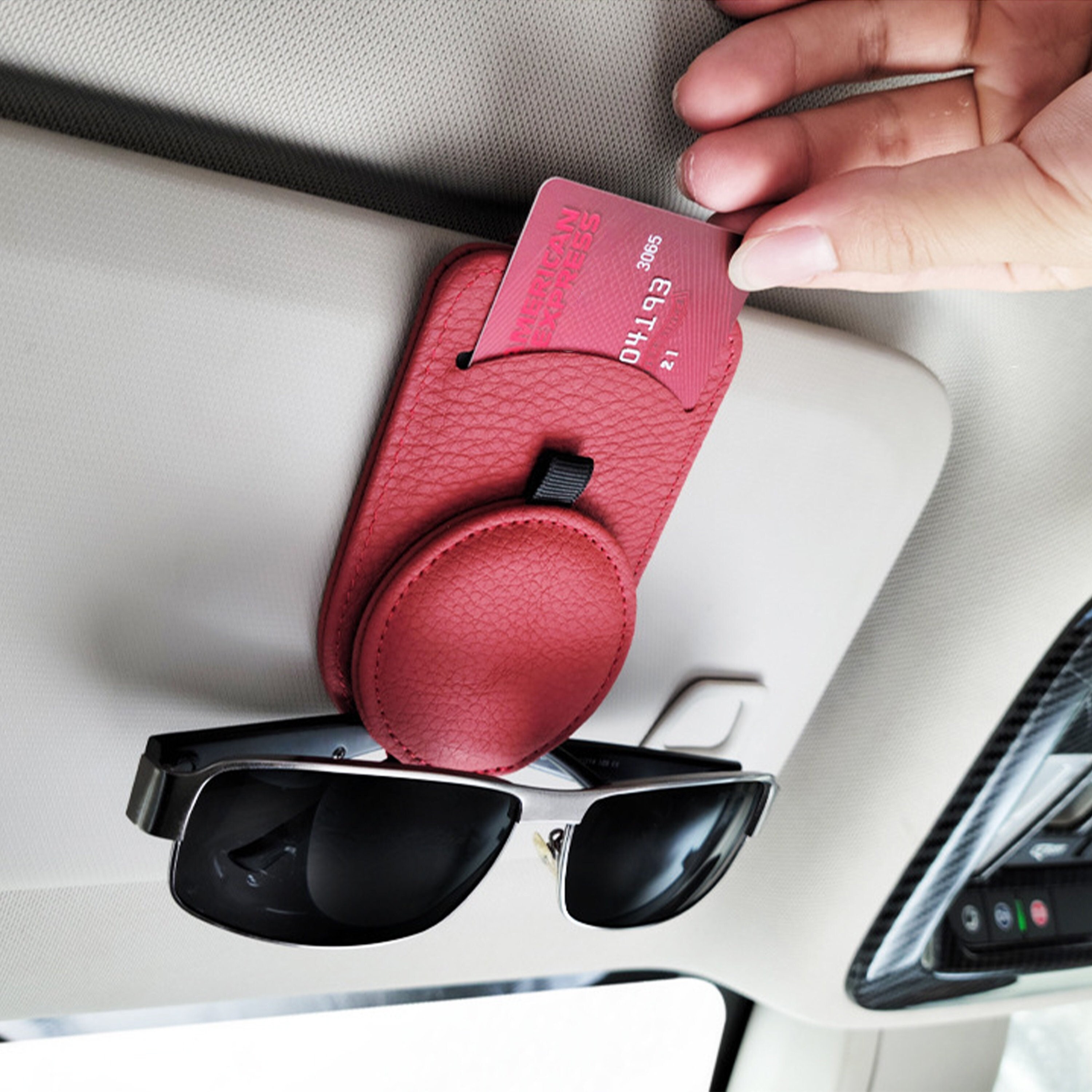  Artilife Sunglass Holder for Car Beige : Automotive