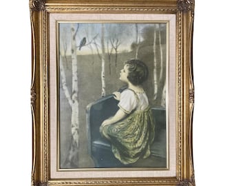 Vintage Spring Song By Simon Glucklich Print In An Ornate Gold Frame