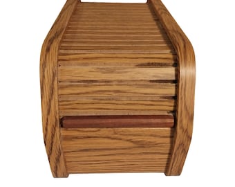 Custodia per floppy disk con parte superiore arrotolabile in legno da 3-1/2 pollici vintage